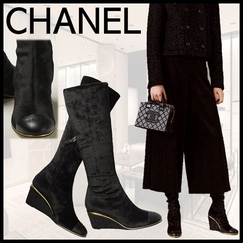 velvet CHANEL Women Boots 